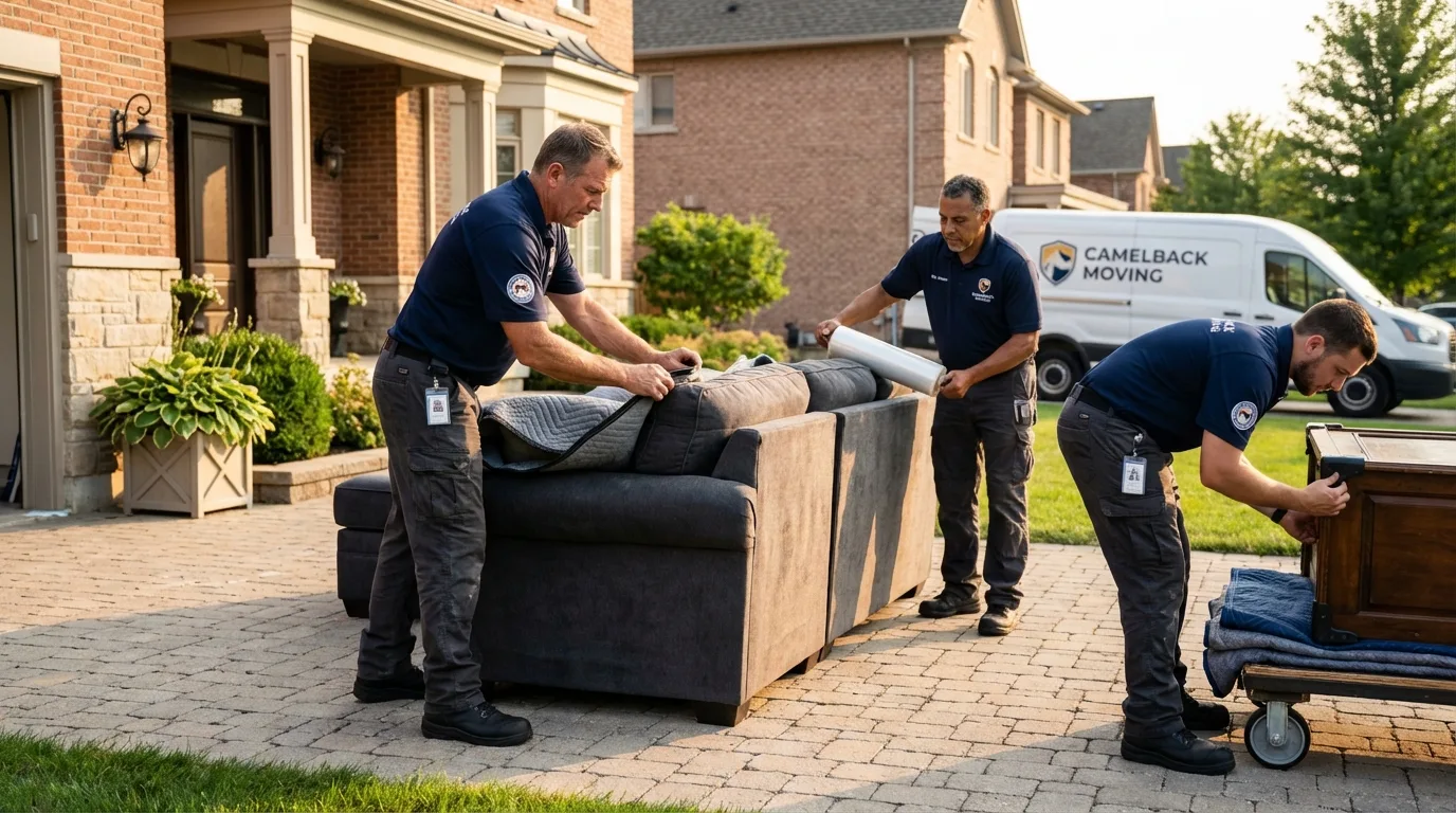Large estate moving crew wrapping furniture in Fairfax, SC